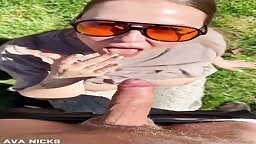 OnlyFans - Ava Nicks - Outdoor Blowjob With Tittyfucking Cumshot Ending