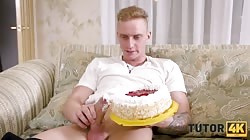 Tutor4k E14 Blue Wave - A cake with whipped cream and a huge cock